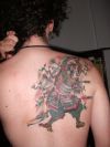 katana tattoo on back